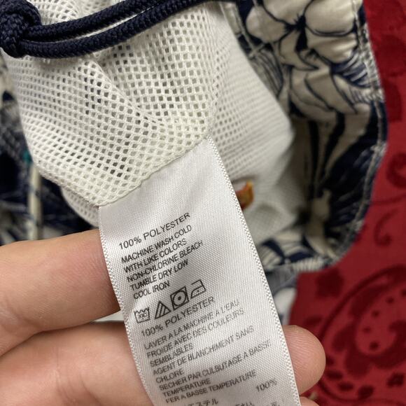 Tommy‎ Bahama Swim Trunks Men Medium Blue Palm Leaf Floral Hawaiian RELAX *Read - Picture 5 of 13